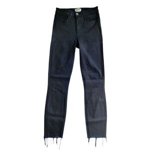 L'agence Mid Rise Stretch Cropped Skinny Jeans Frayed Hem Size 26